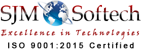 SJM Softech logo  — ISO 9001:2015 certified software  development company